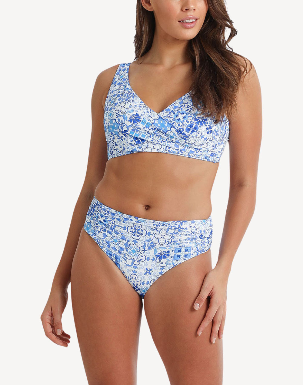 Seville Ruched Mid Rise Bikini Bottom