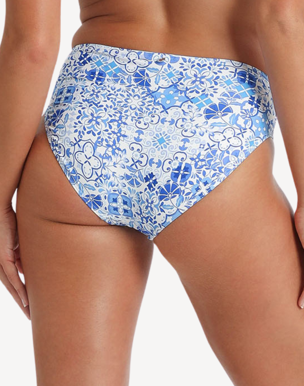 Seville Ruched Mid Rise Bikini Bottom#color_seville-white