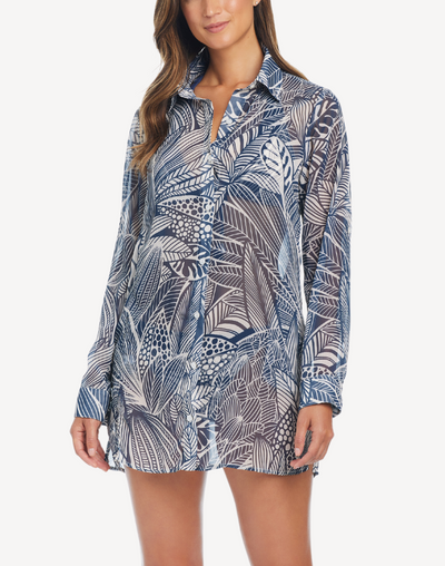 Bali Breeze Chiffon Shirt Cover Up#color_bali-midnight