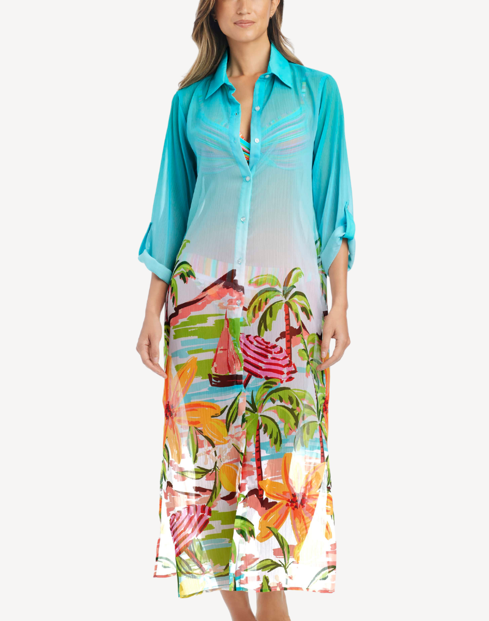 Ciao Capri Long Chiffon Shirt Cover Up
