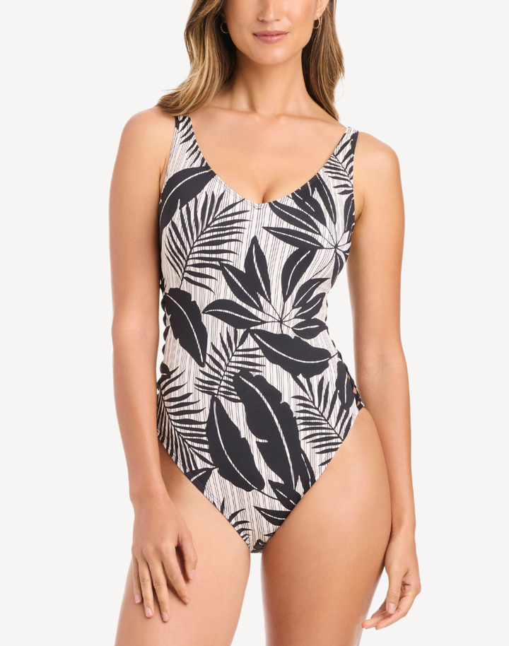 Island Time Sides Lace Down One Piece Swimsuit