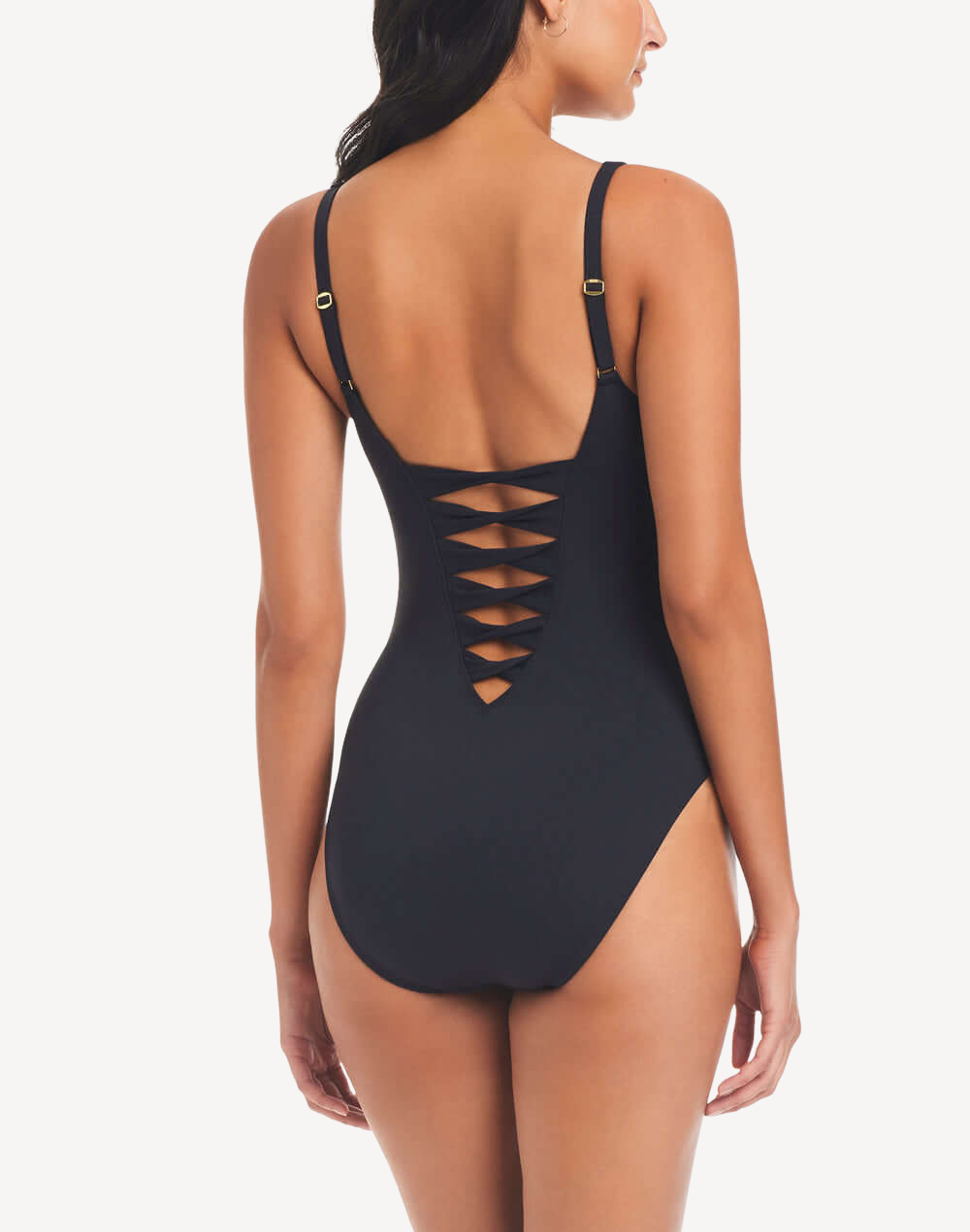 Kore Sides Lace Down One Piece#color_black