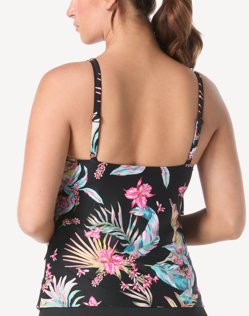 Endless Summer Jaclyn High Neck Tankini Top#color_endless-summer-black