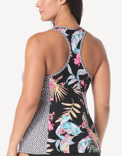 Endless Summer Plus Size Erinna Tankini Top#color_endless-summer-black