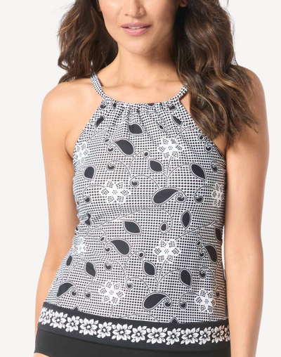 Floral Allure Blair Tankini Top#color_floral-allure-black