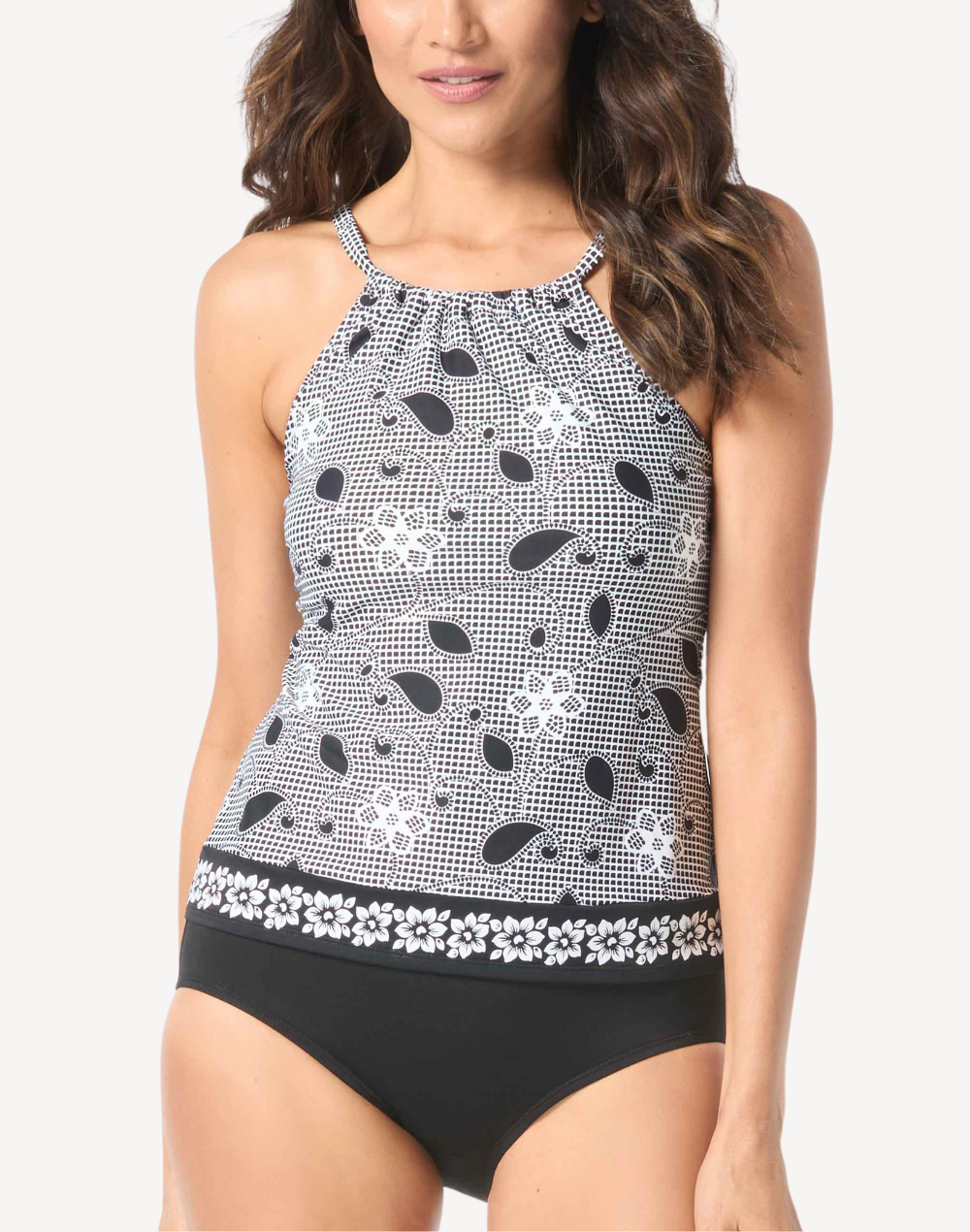 Floral Allure Blair Tankini Top#color_floral-allure-black