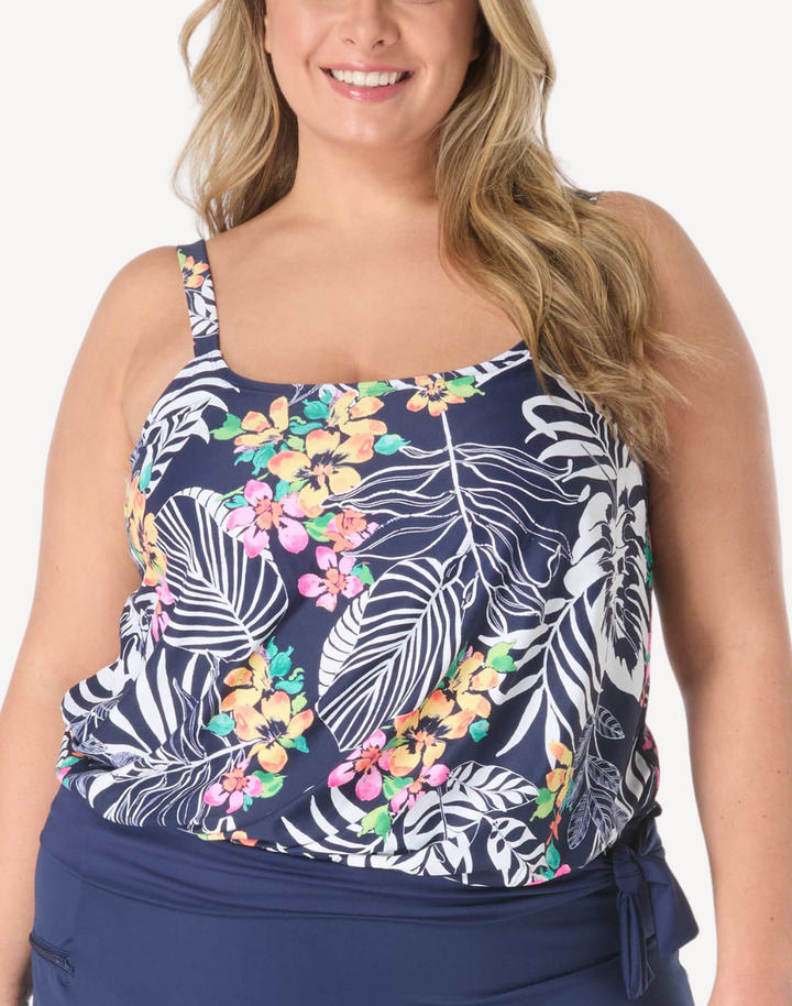 Indigo Jungle Sarah Plus Size Tankini Top