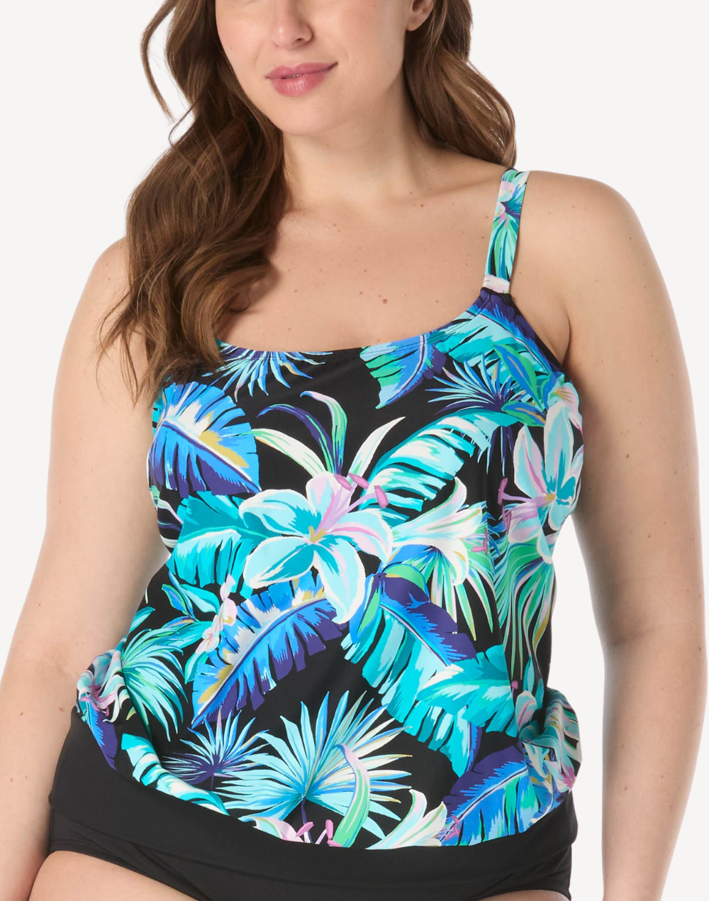 Island Rhythm Sarah Blouson Plus Size Tankini Top