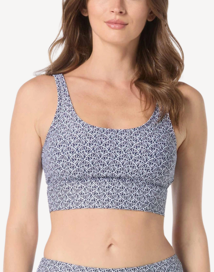 Samoan Floral Empower Crop Bikini Top