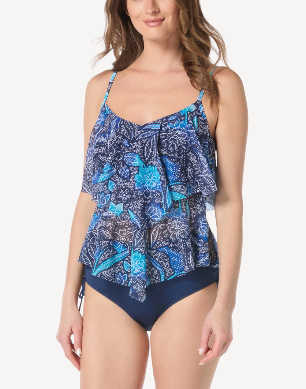 Samoan Floral Portia Mesh Tankini Top