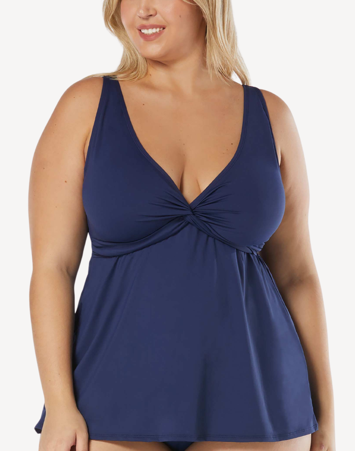 Solid Willow Plus Size Tankini Top