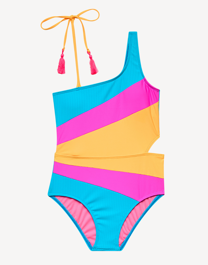 Girls Rays For Days One Shoulder One Piece Swimsuit