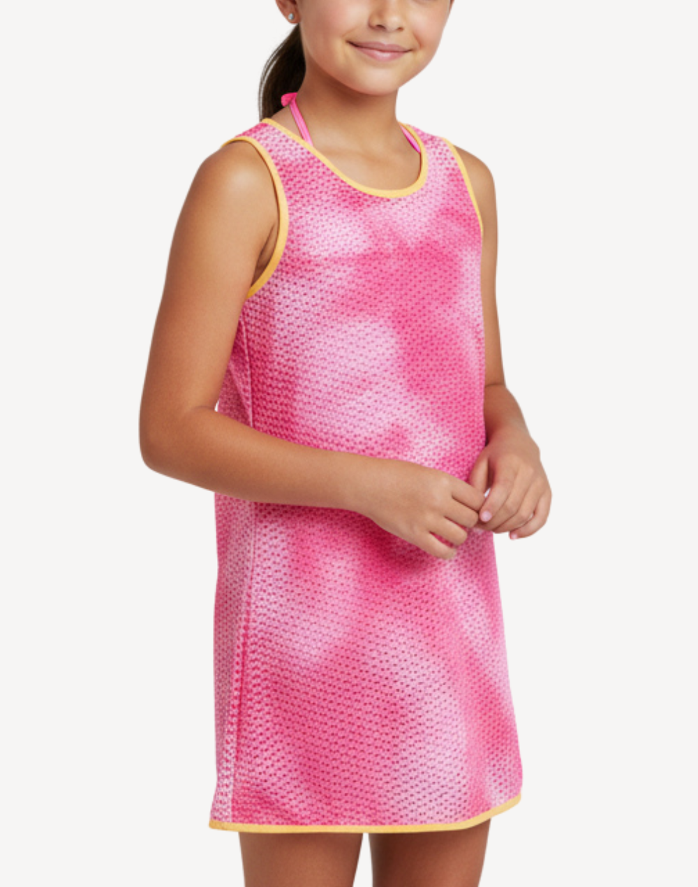 Girls Tie Dye Crochet Cover Up#color_tie-dye-pink