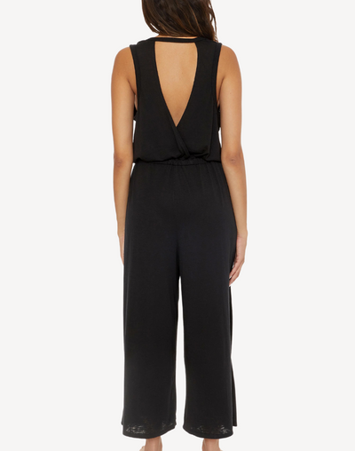 Beach Date Cover Up Jumpsuit#color_black