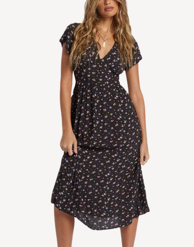 Morning Sky Short Sleeve Midi Dress#color_morning-black-sands