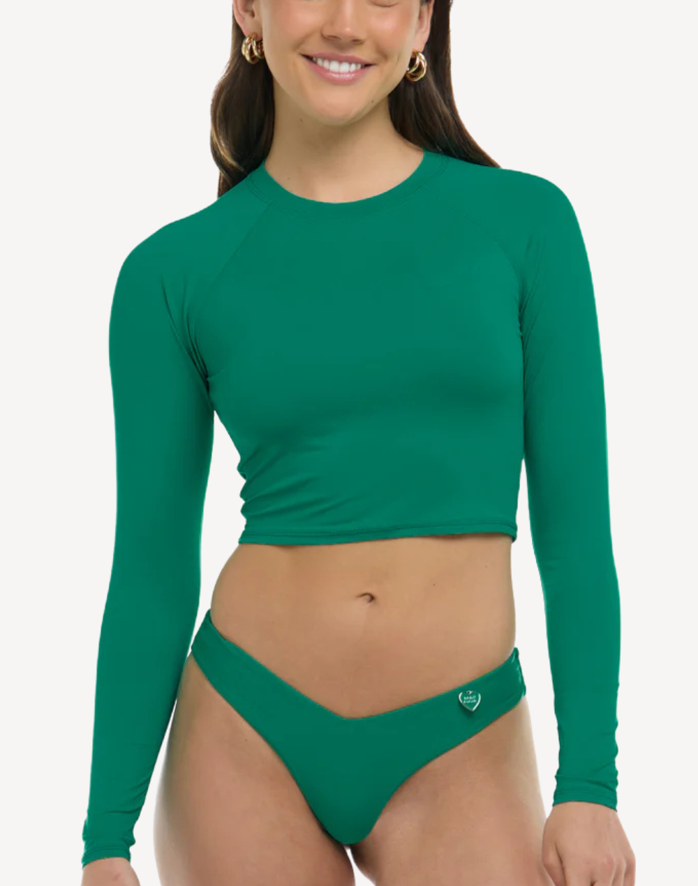 Let It Be UPF 50 Crop Rashguard#color_smoothies-viridian-green