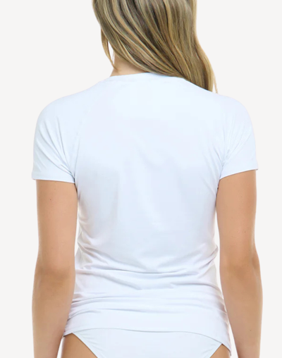 Smoothies In Motion UPF 50 Short Sleeve Rashguard#color_white