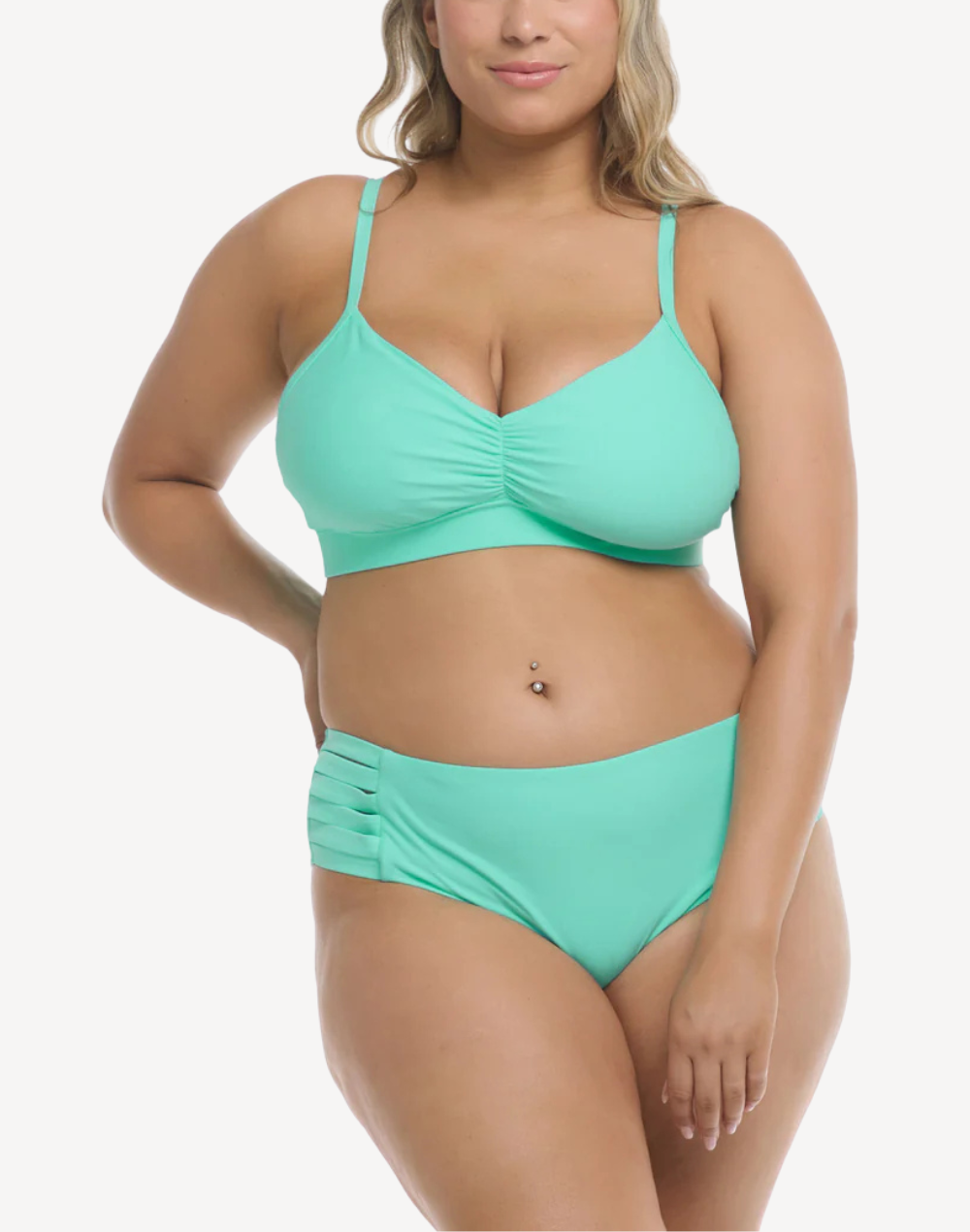 Smoothies Retro High Waist Plus Size Bikini Bottom