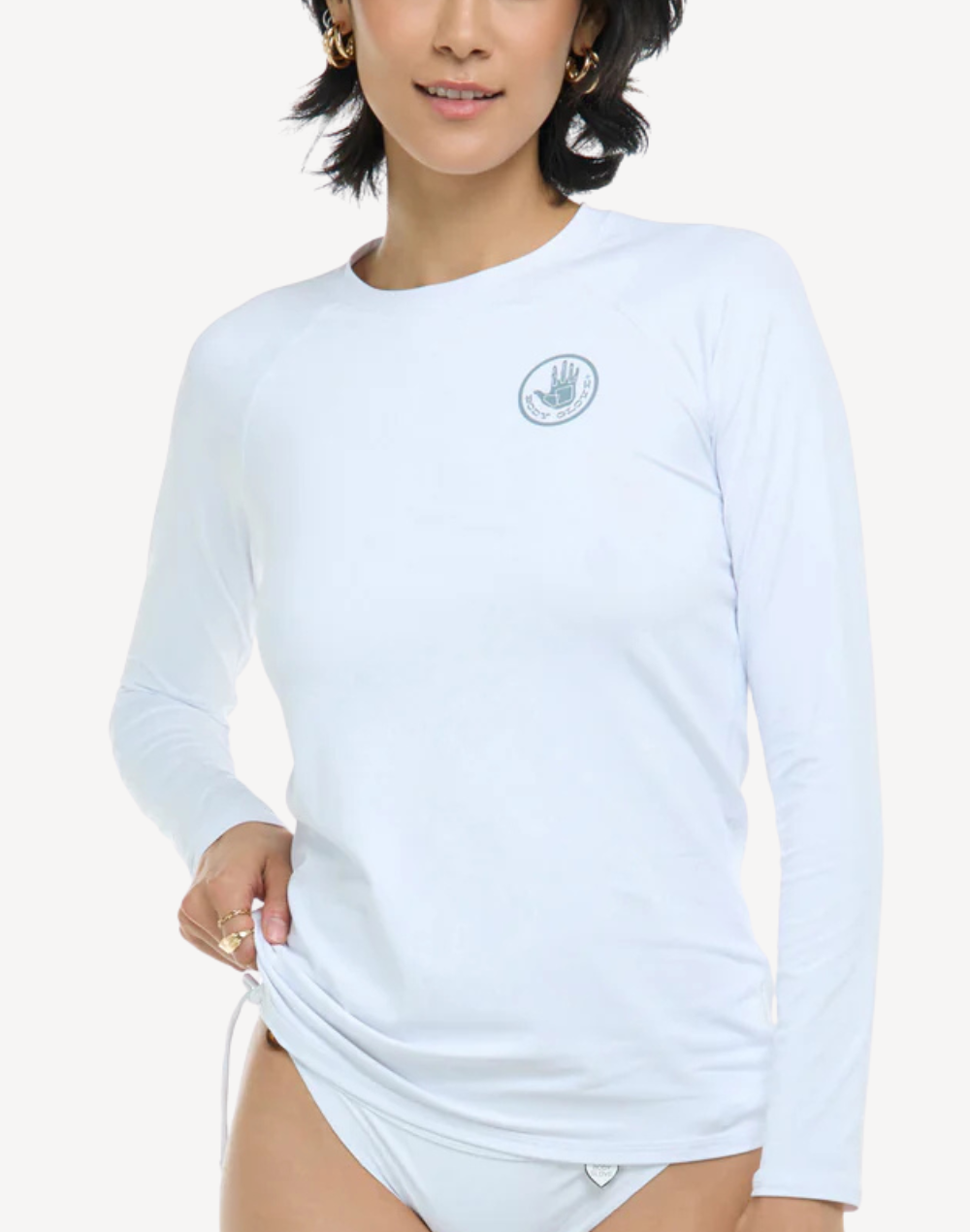 Smoothies Sleek UPF 50 Long Sleeve Rashguard#color_white