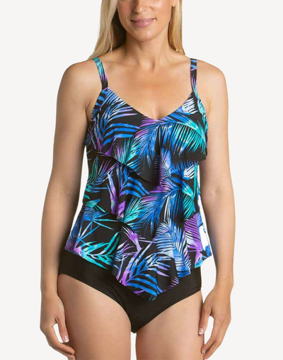 Aruba Tiered Ruffle Tankini Top#color_aruba-multi