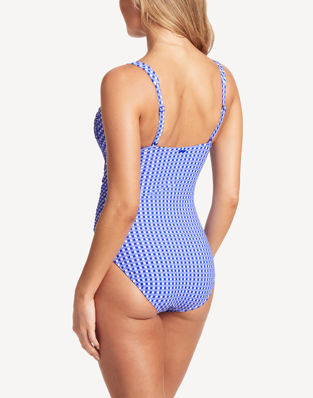 Checkmate Twist Front One Piece#color_checkmate-cobalt