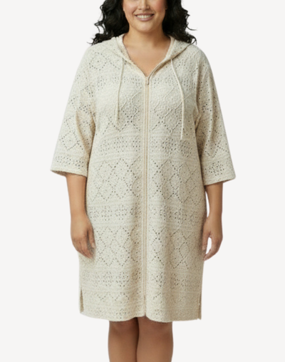 Santorini Encore Zip Front Plus Size Cover Up#color_santorini-sand