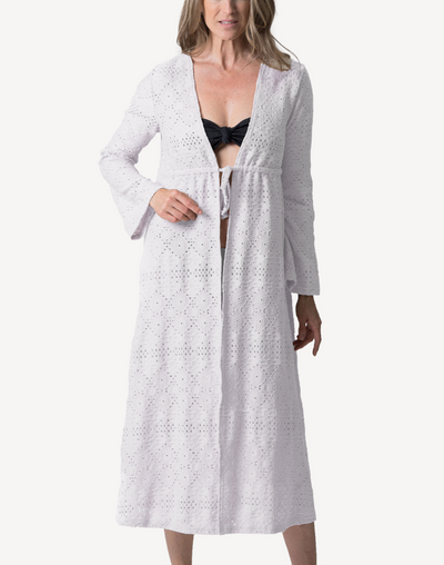 Santorini Long Sleeve Tie Front Cover Up#color_white