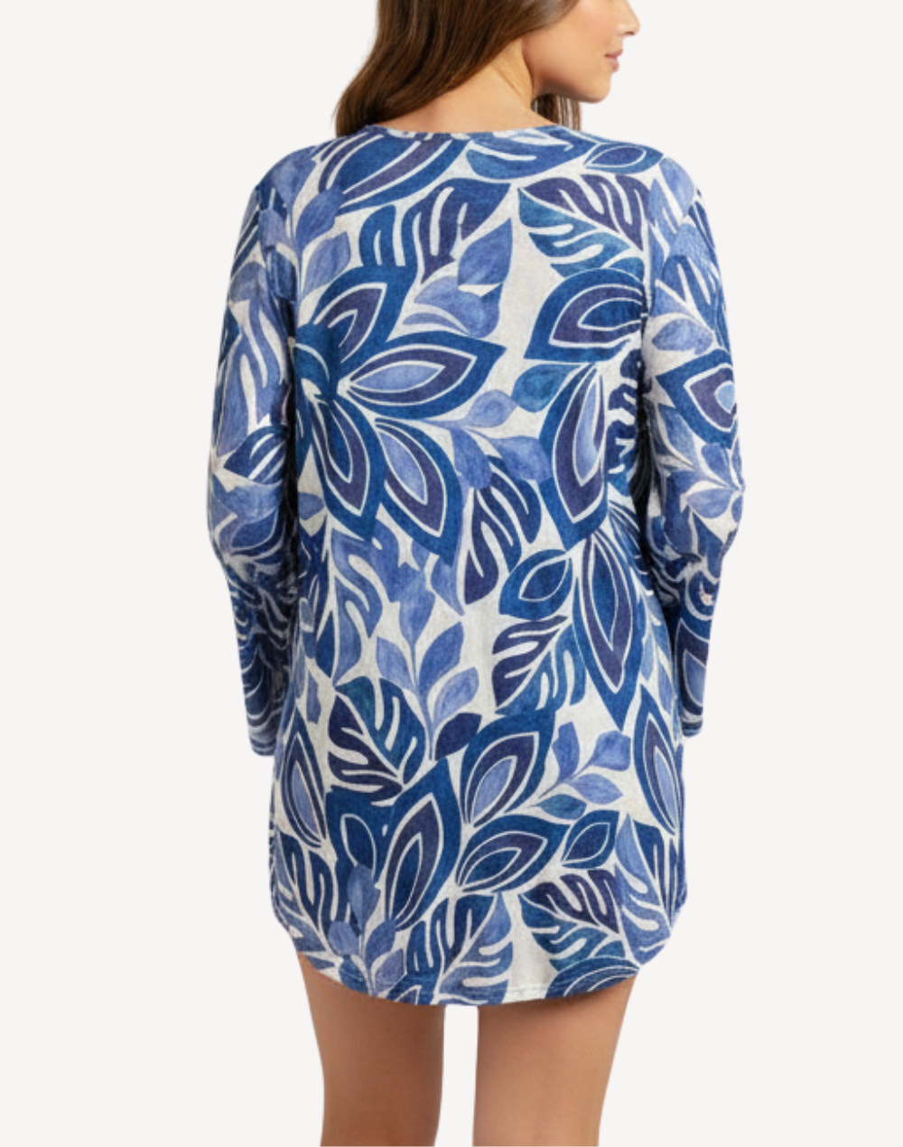 Sunny Isles Bell Sleeve Tunic Cover Up#color_sunny-blue-and-white-print