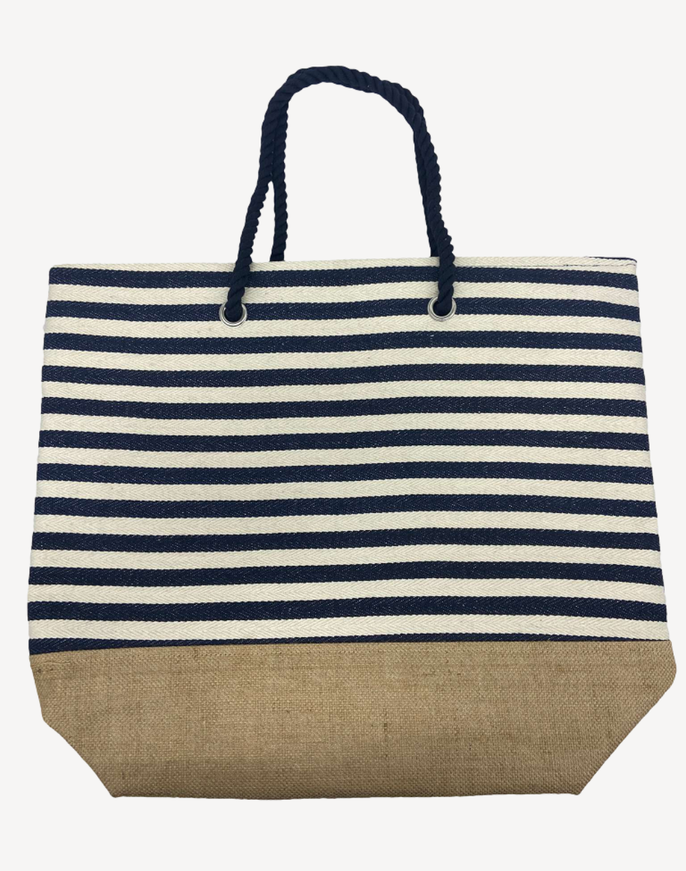 Vacation Mode Tote Bag#color_vacation-navy-white-stripe