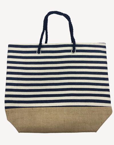 Vacation Mode Tote Bag#color_vacation-navy-white-stripe