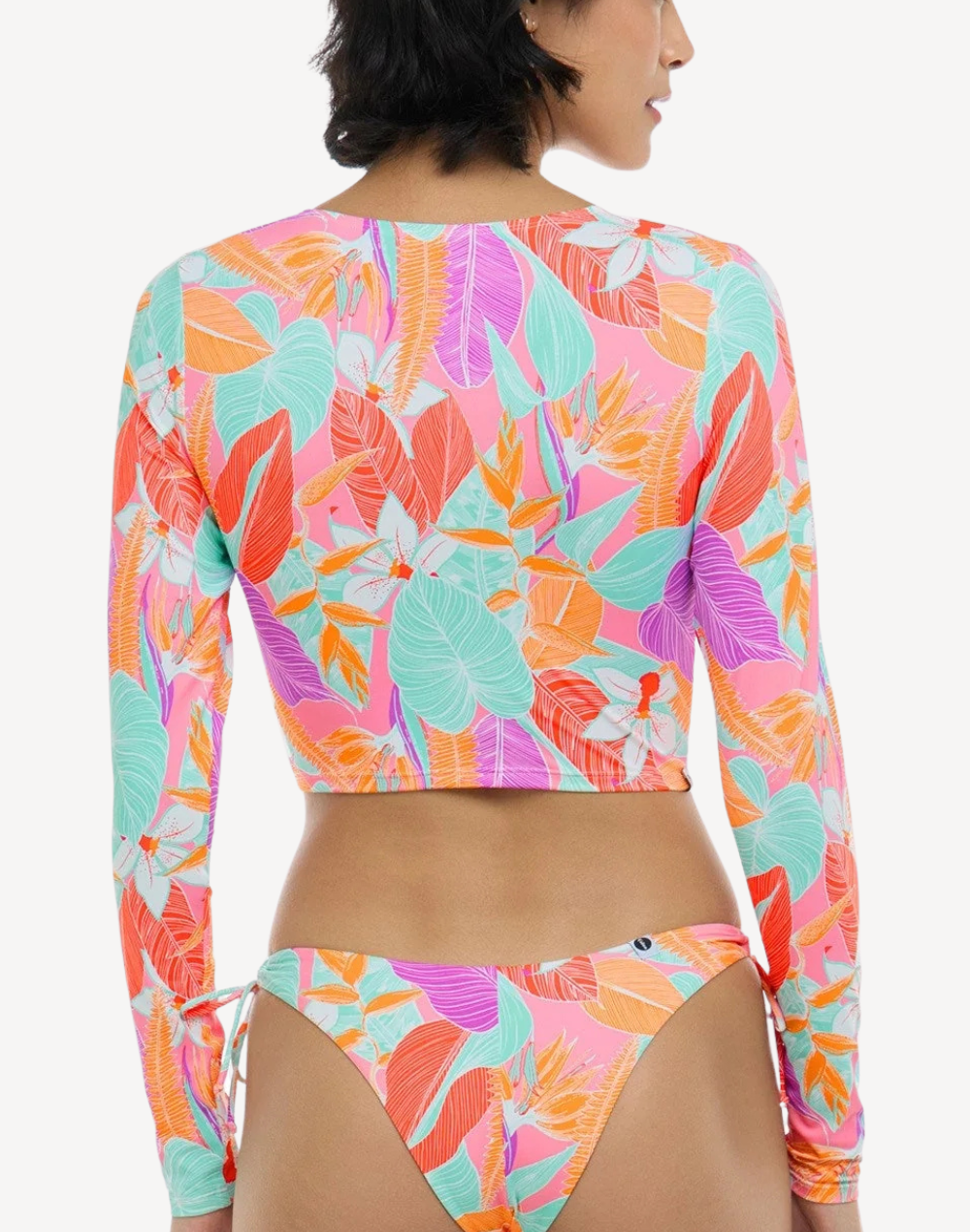 Flora Aurora Long Sleeve Crop Bikini Top#color_flora-multi