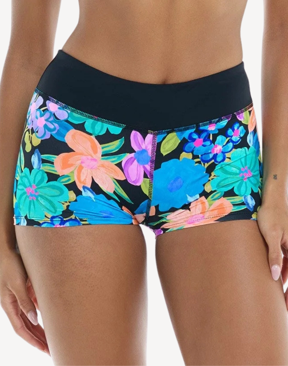 Holiday Alina Swim Short Bottom#color_holiday-black-licorice