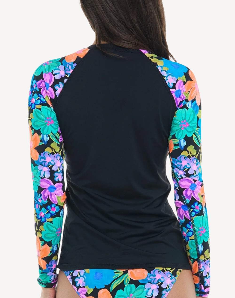 Women's Holiday Parker UPF 50 Long Sleeve Swim Shirt#color_holiday-black-licorice