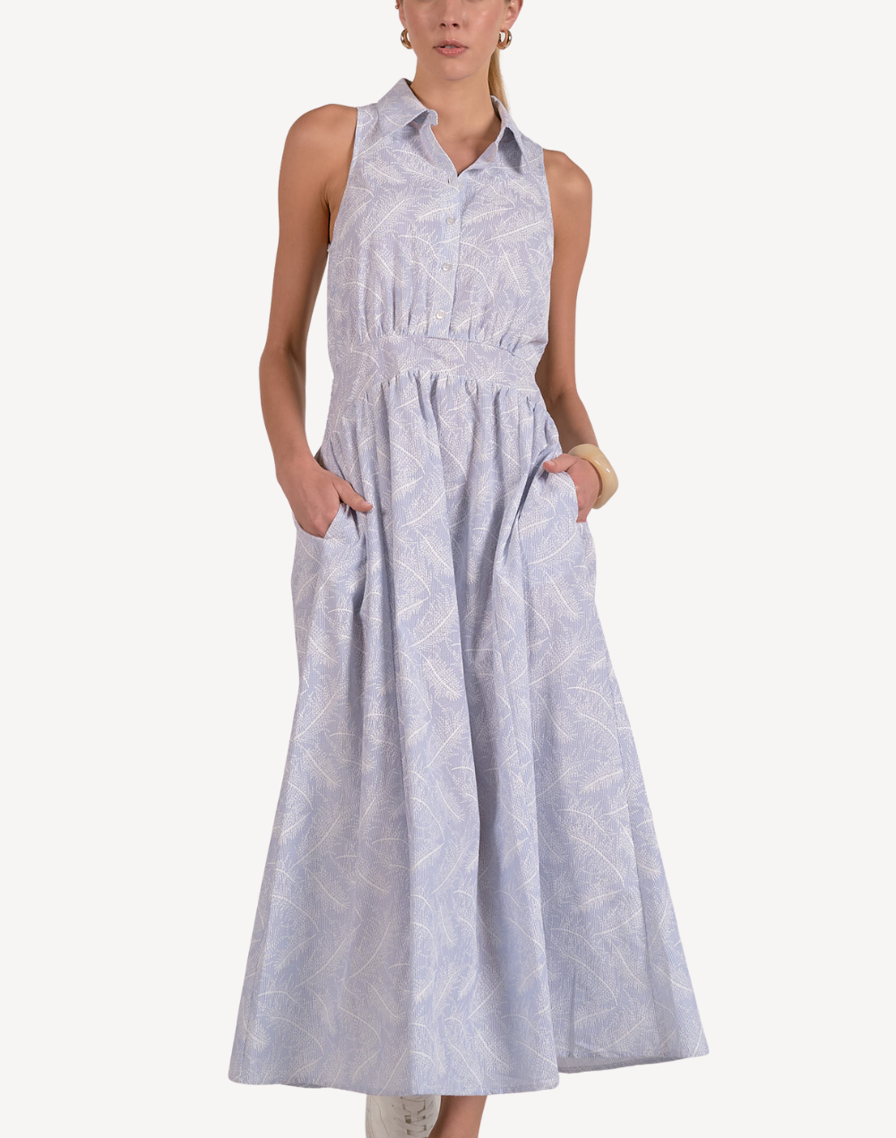 Collared Maxi Dress#color_maxi-blue-white