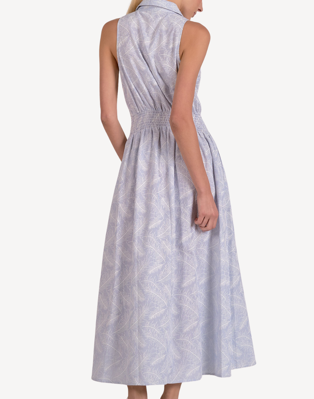 Collared Maxi Dress#color_maxi-blue-white