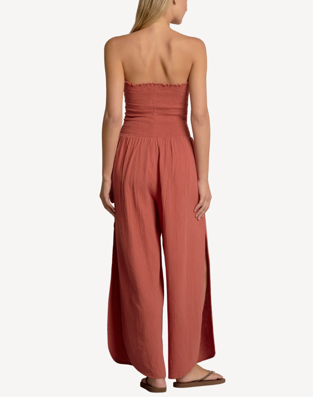 Strapless Smocked Jumpsuit