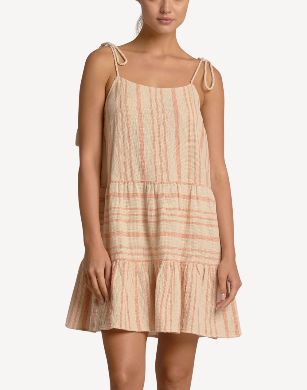 Stripe Tie Strap Short Dress