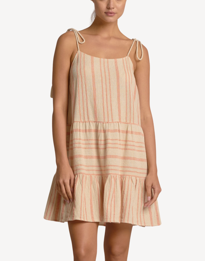 Stripe Tie Strap Short Dress