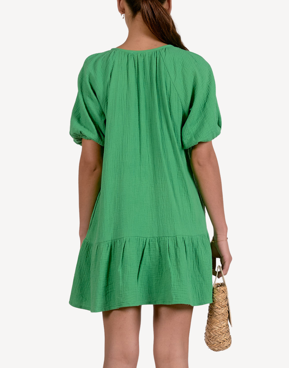 V Neck Tunic Short Dress