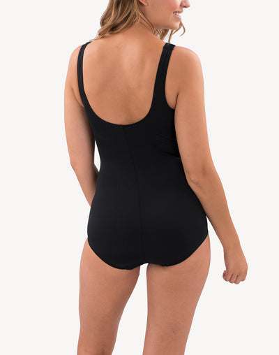 Aztec Front Panel Print One Piece Swimsuit#color_aztec-black