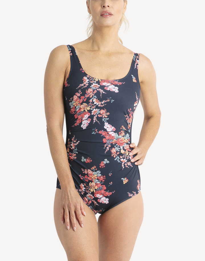 Cherry Blossom Pintuck Mastectomy One Piece Swimsuit