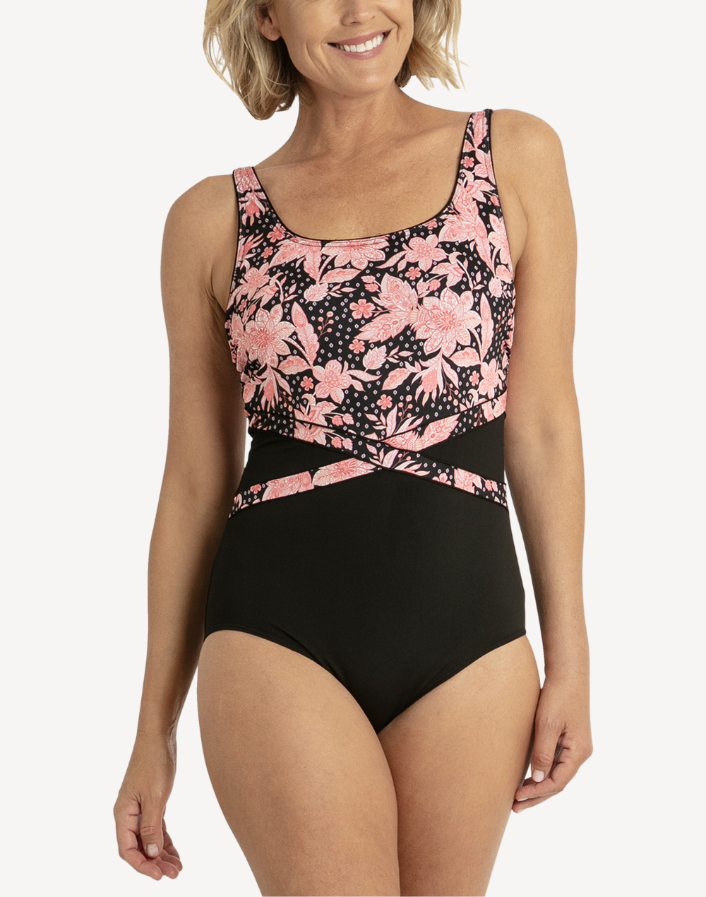 Floral Splice Mastectomy Polyester One Piece