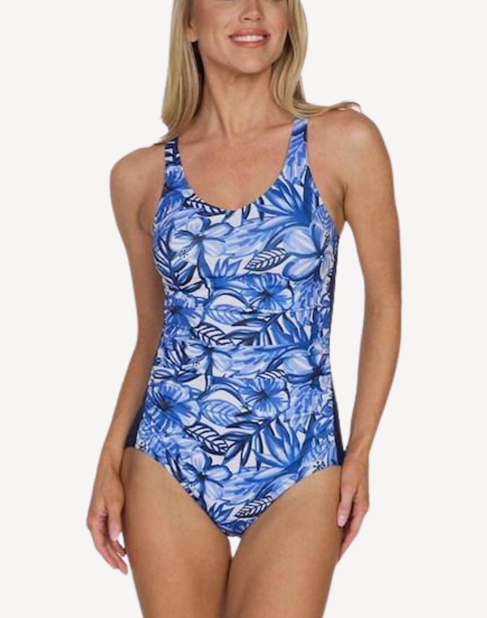 Hawaiian Ruched Polyester One Piece