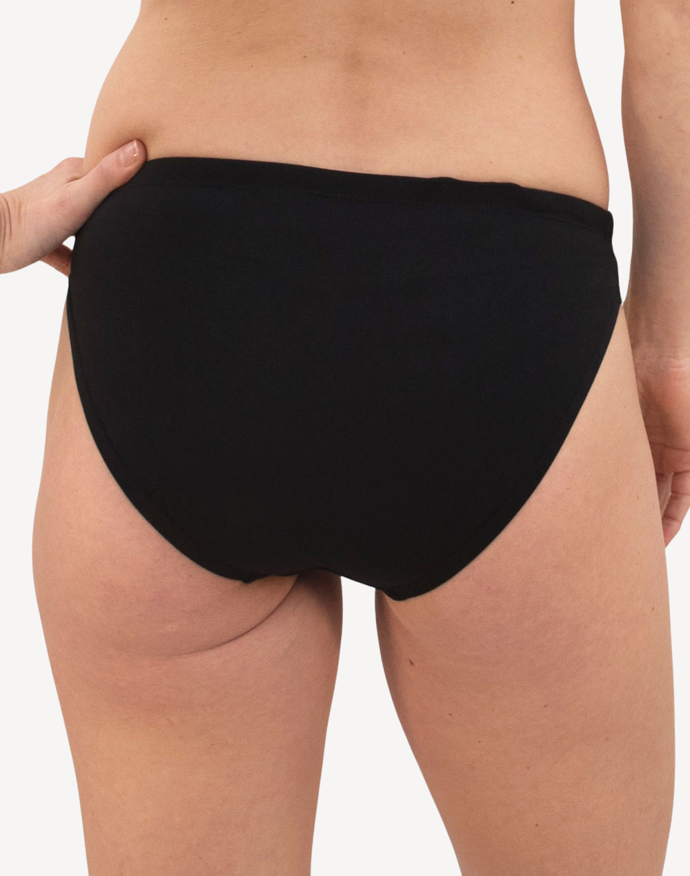 Solid Polyester Bikini Bottom#color_black