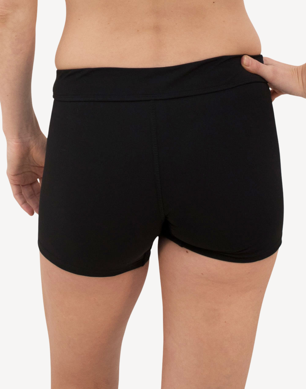 Women's Solid Polyester Square Leg Bottom#color_black