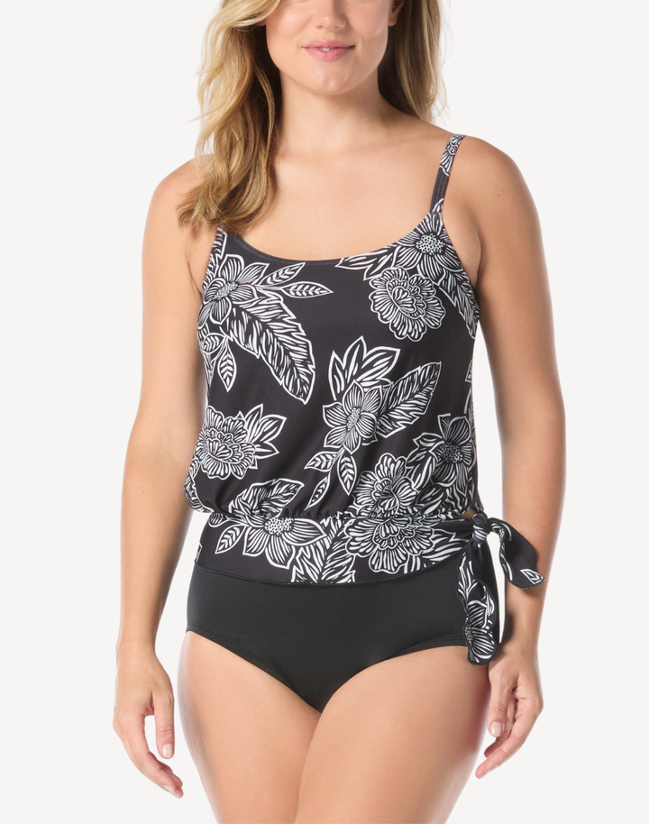 Botanical Drift Blouson Tankini Set