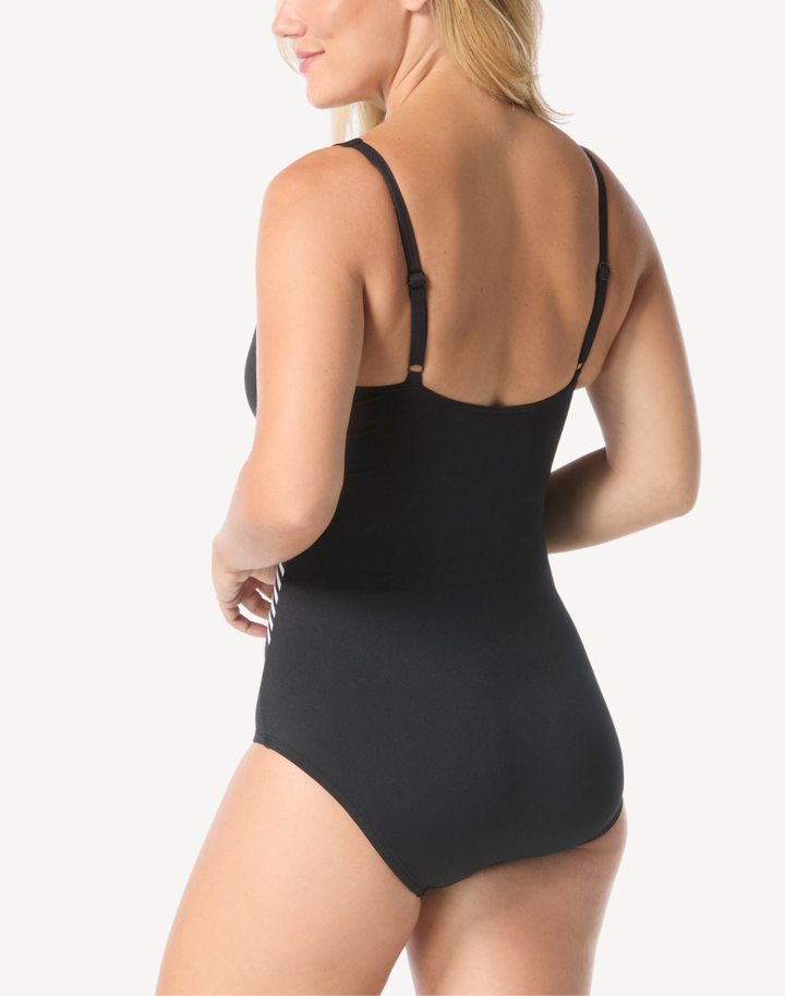 High Neck Polyester One Piece Swimsuit