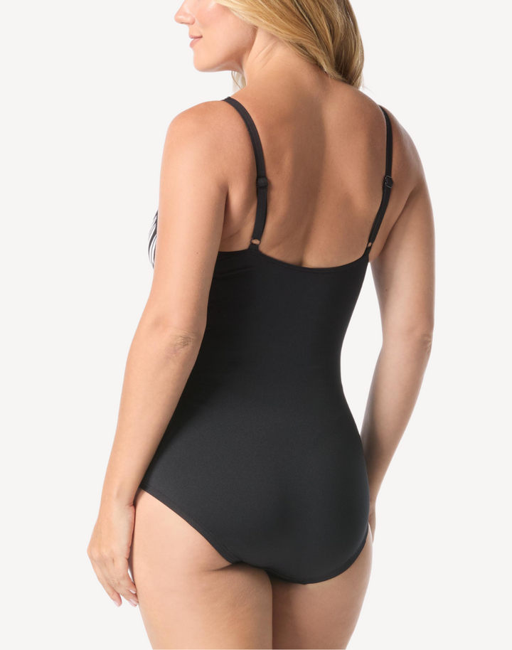 Palm Beach High Neck Polyester One Piece Swimsuit