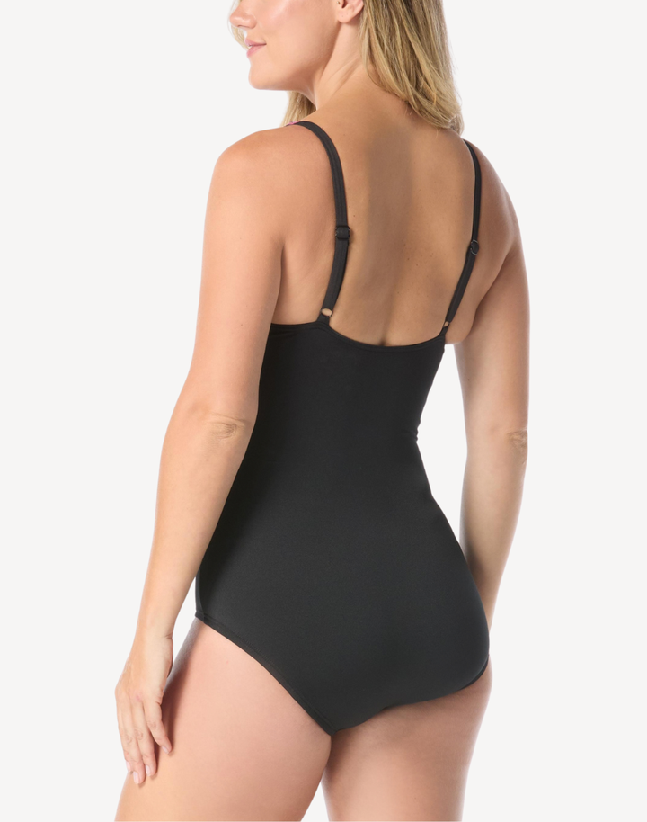 Rhythmic Fronds High Neck One Piece Swimsuit
