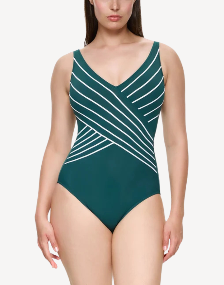 Embrace V Neck Surplice One Piece Swimsuit